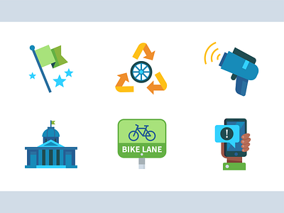 Toolkit Icons adovcacy bike branding color design grassroots icon illustration pedestrian pittsburgh road safe street toolkit vector