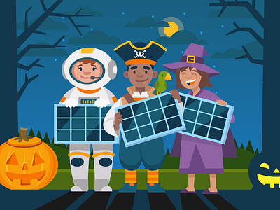 Spooky Day! alternative candy color costume design energy halloween illustration panel solar spooky trickortreat vector