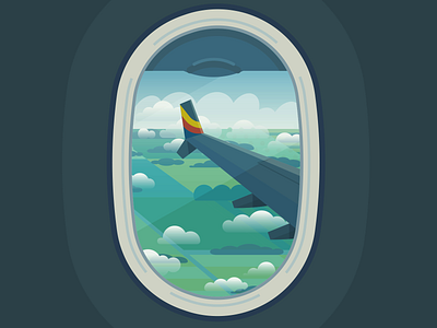 1. Out the Window animation cloud earth experience illustration map moment motion graphics plane travel