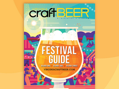 Festival Guide Cover alcohol beer cover craft festival illustration magazine summer vector virginia