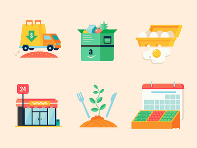 Grocerystorewars agriculture color food grocery icon illustration infographic technology vector