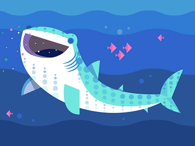 Happy Shark color fish happy icon illustration infographic ocean plastic shark sharkweek whale