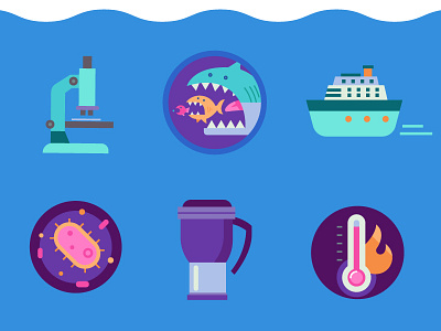 Plastic in the Ocean animal earth environment icon infographic marine microplastic ocean plastic pollution research shark