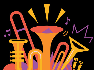 Big Brass Band app band brass color education icon illustration instrument music sound trumpet vector