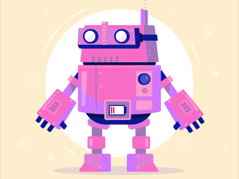 Vectober Day 7 - Exhausted animation battery exhausted illustration inktober lowpower machine motiongraphic robot tired vectober vector