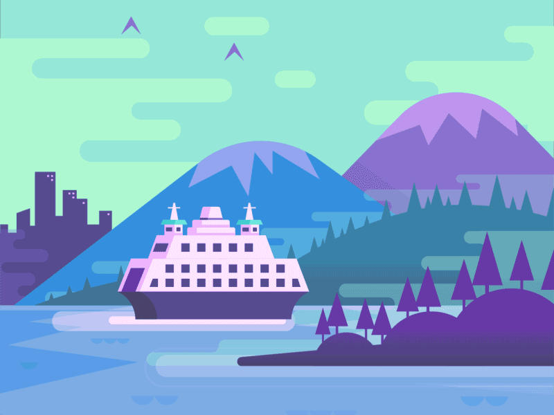 Vectober Day 9 -Precious animation bainbridge ferry illustration inktober island motiongraphic northwest precious seattle vectober vector