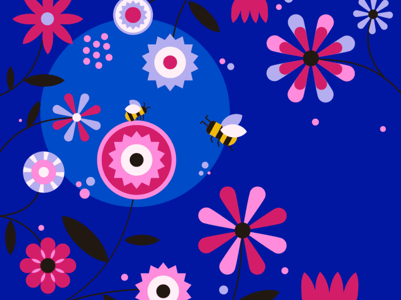 Vectober Day 15 - Weak animation bee color flower garden grow inktober motiongraphic vectober vector weak