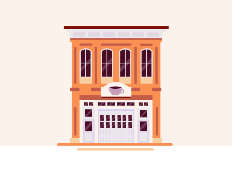 Vectober Day 16 - Angular angular animation architecture building coffeeshop dougfuchs icon illustration inktober motiongraphic pointstudio richmond vectober vector