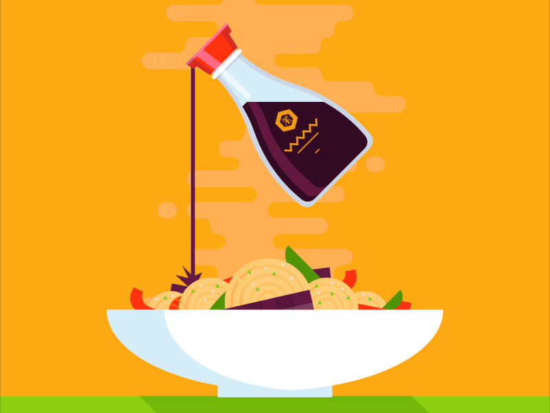 Vectober Day 18 - Bottle animation color cuisine food inktober meal motiongraphic pointstudio soysauce tamari vectober vector