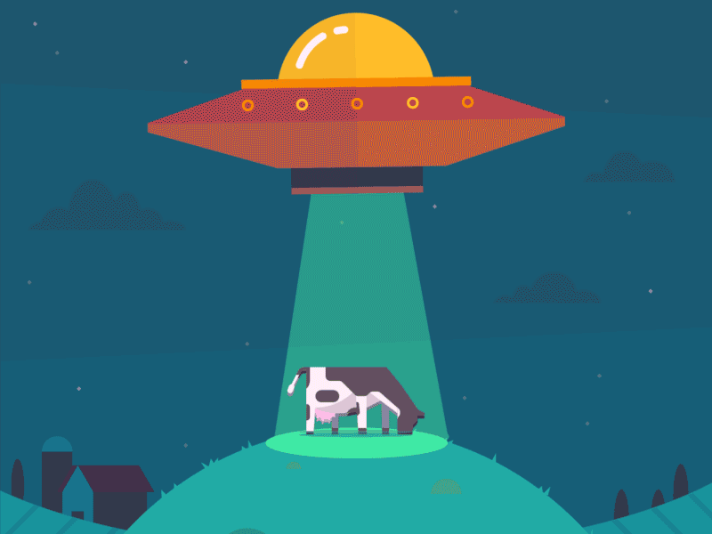 Vectober Day 19 - Scorched alien animation cow hamburger inktober motiongraphic pointstudio scorched ufo vectober vector