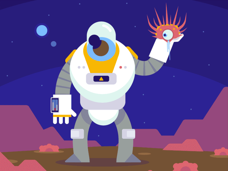 Vectober Day 25 - Prickly alien animation astronaut color creature inktober motiongraphic prickly space vectober vector