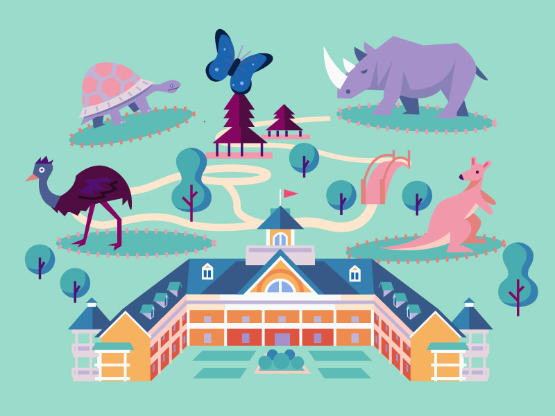 Zoo thepointstudio design color vector illustration