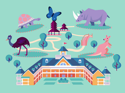 Zoo color design illustration thepointstudio vector