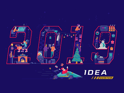 Holidaycard2 2019 card christmas flat holiday idea illustration newyear notredame productinnovation vector