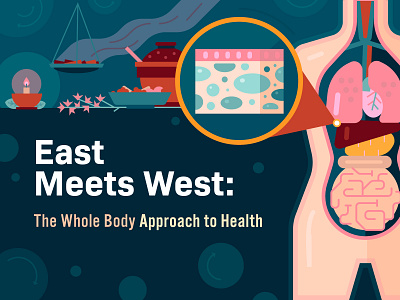 East Meets West east fluid health icon illustration infographic interstitium medicine organ skin