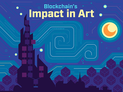 Starry Night art blockchain digital dougfuchs icon app illustration infographic starrynight technology thepointstudio vangogh vector