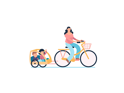 Biking in the Streets animation bike bikepgh branding character cute flat illustration marketing motiongraphic openstreets pittsburgh vector