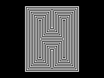 H - 36days of type - #36daysoftype - 2020 36days 36daysoftype a calligraphy custom type graphic design illustration letter lettering modular op art opart optical optical art optical illusion sergi delgado typography