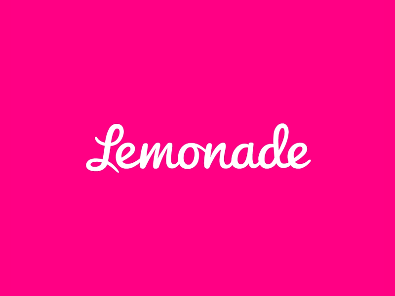 Lemonade Logo animation hand lemonade lettering logo