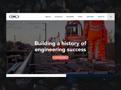 CML Engineering b2b business civil engineering corporate engineering hero landing page ux website website design