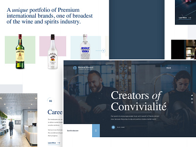 Pernod Ricard Concept alcohol design drinks food and drink hero banner hero image home page landing page typography website website design