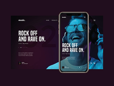 Music. landingpage ui. uidesign uiinspiration webdesign websitedesign