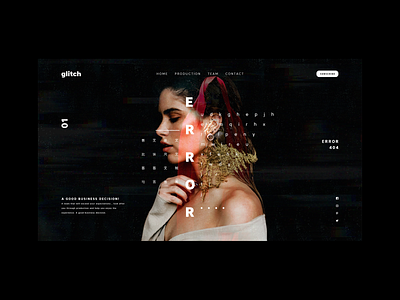 Glitch design landingpage ui uidesign webdesign websitedesign