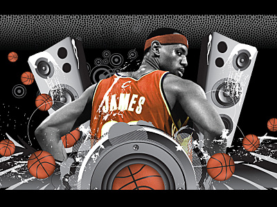 LeBron James is Hosting A Party! 2d branding design graphic illustration lettering logo nba texture type typography vector