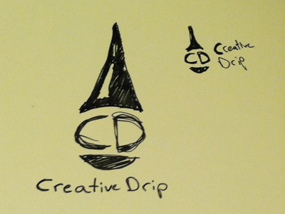 Creative Drip logo sketches wip