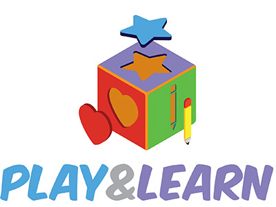Play and Learn cube heart logo pencil school star