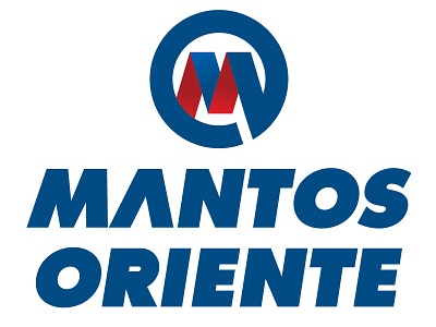 Mantos Oriente Vertical blue bold logo