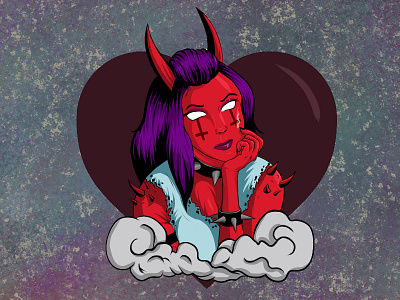 demon girl illustration digital digital art digital drawing digital illustration digitalart drawing illustration vector