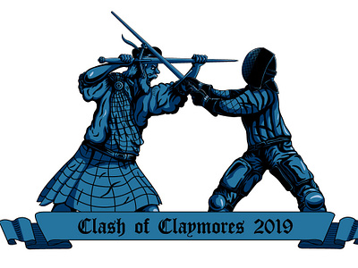 Clash of Claymores Fencing event clip studio paint digital digital drawing drawing illustration tshirt art vector