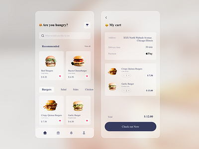 100-day design challenge - Food app app design food ui