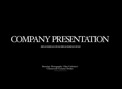 Company Presentation branding digital fashion photography slide template ui