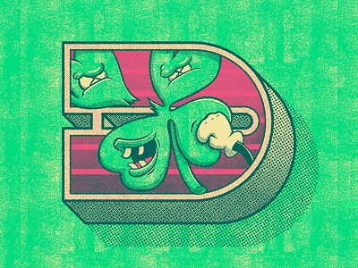 De malas 36 days of type cartoon clover illustration lettering luck
