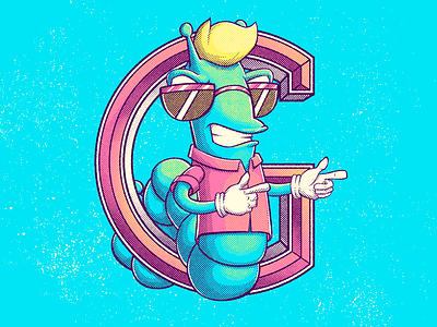 Gusanear 36 days of type cartoon cool illustration lettering swag worm