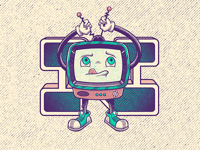 Nitido 36 days of type cartoon glitch illustration lettering meme tv