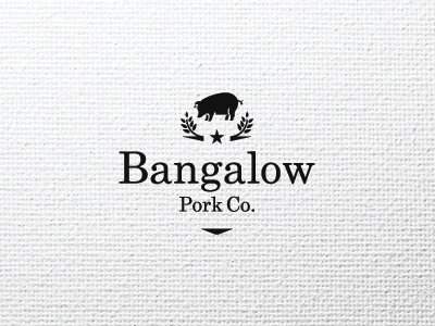 Bangalow Pork acosta identity java logo pig pork regal star. flourish
