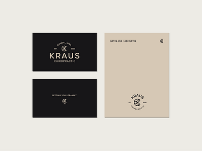 Kraus Chiropractic brand system branding businesscard color design editorial design icon logo notecard print design printing typography vector