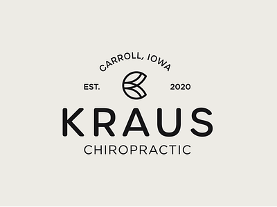 Kraus Chiropractic Logo branding editorial design icon logo print design system typography vector
