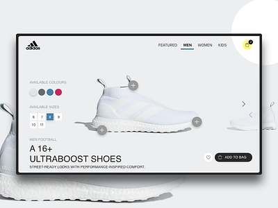 Adidas A 16 Ultraboost Shoes 3x clean minimal retail shopping site web web design web ui