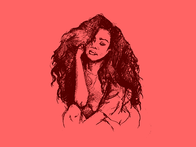 SZA drawing illustration portrait sza