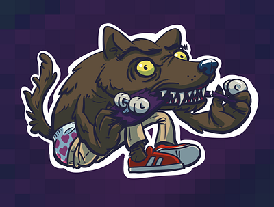 Skatewolf! skateboard skater werewolf wolfman