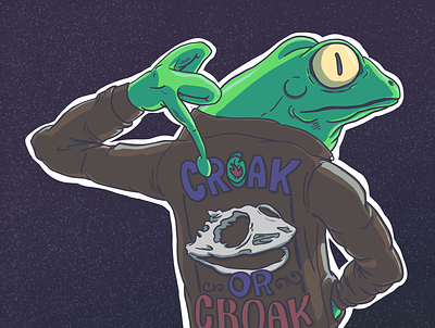 Croak or Croak - Frog Motorcycle Gang #2 frog gang illustration motorcycle