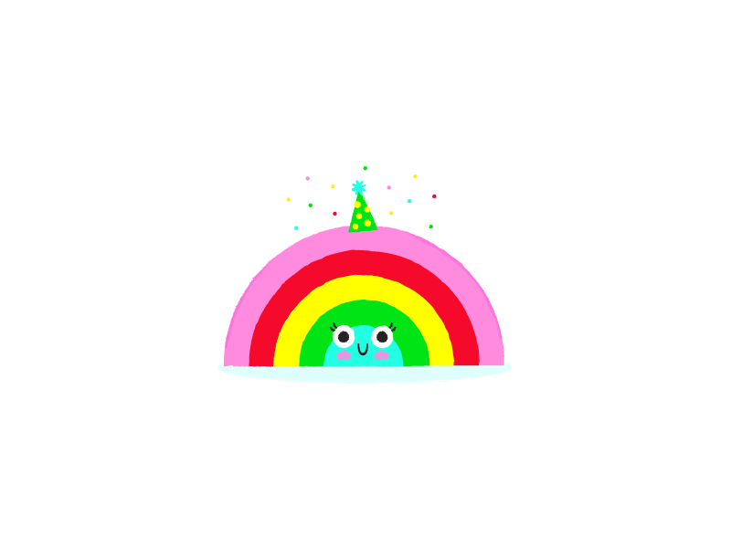 Rainbow Party! bright illustration party rainbow