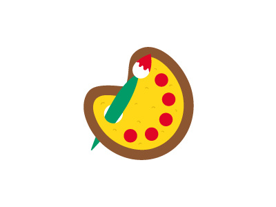 PizzArt Party! branding brush cute illustration logo mark paint palette pizza