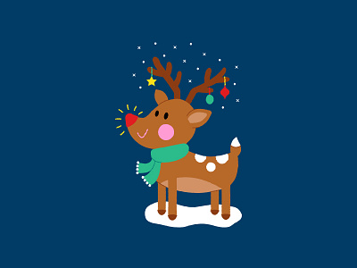 Rudolph the reindeer. christmas cute illustration ornament reindeer rudolph star