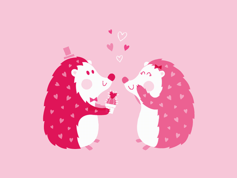 Dropbox Valentine's Cards cactus candy cute dog harry potter hearts hedgehog ice cream illustration pink porcupine valentines day