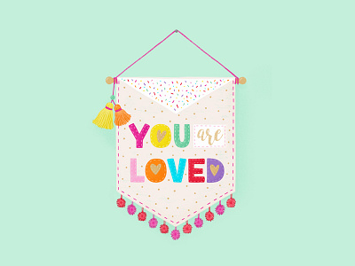 Valentine's Day Banner banner color cute drawing hand drawn heart illustration pattern sprinkles texture typography valentines